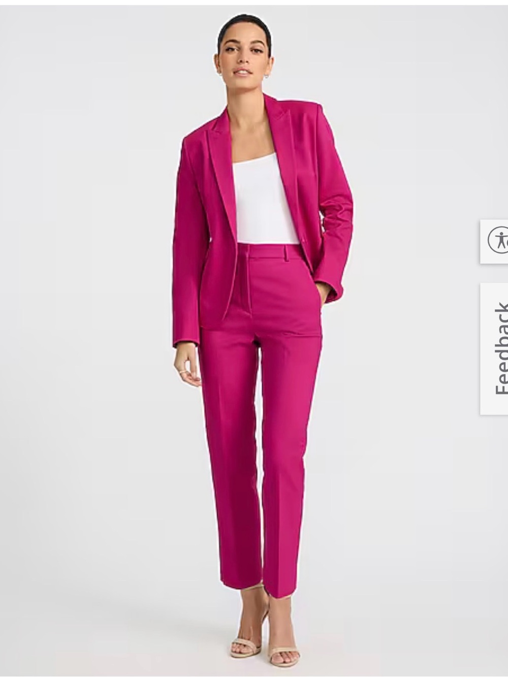 EXPRESS Editor Stretch Cotton Fitted One Button Blazer and Pants Suit